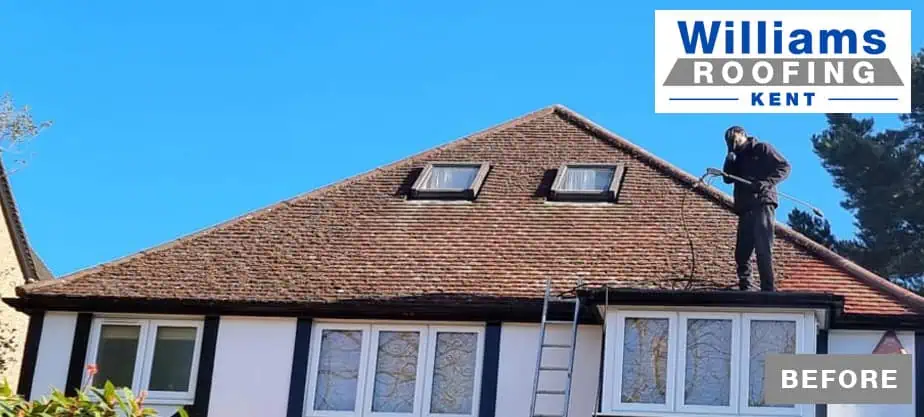 Williams Roofing Kent roof cleaning before 02