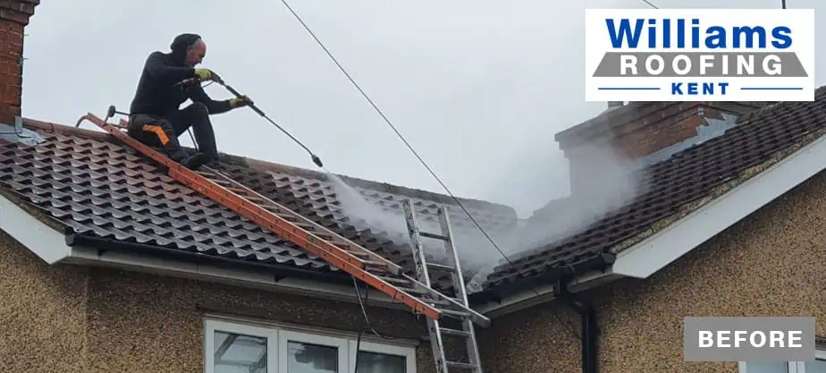 Williams Roofing Kent roof cleaning before 04